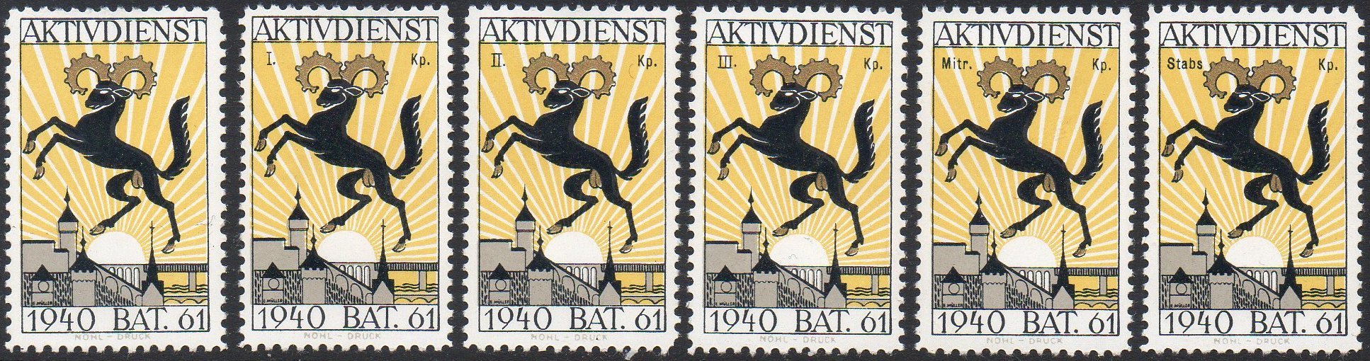 Schweiz Suisse Switzerland Soldatenmarken Eisenbahn Soldier Stamps Railway Infanterie Bat.61